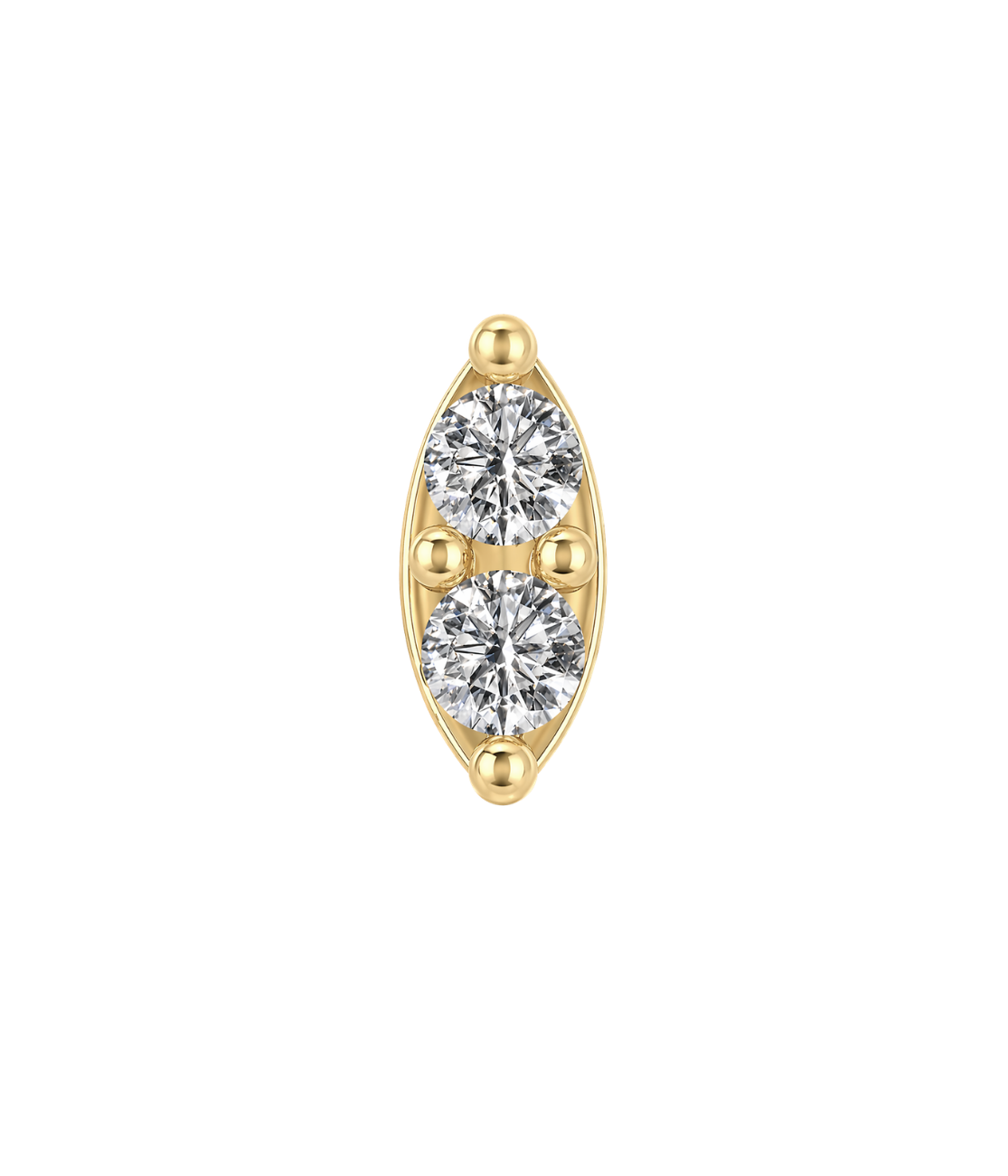 Twin Marquise Threadless End