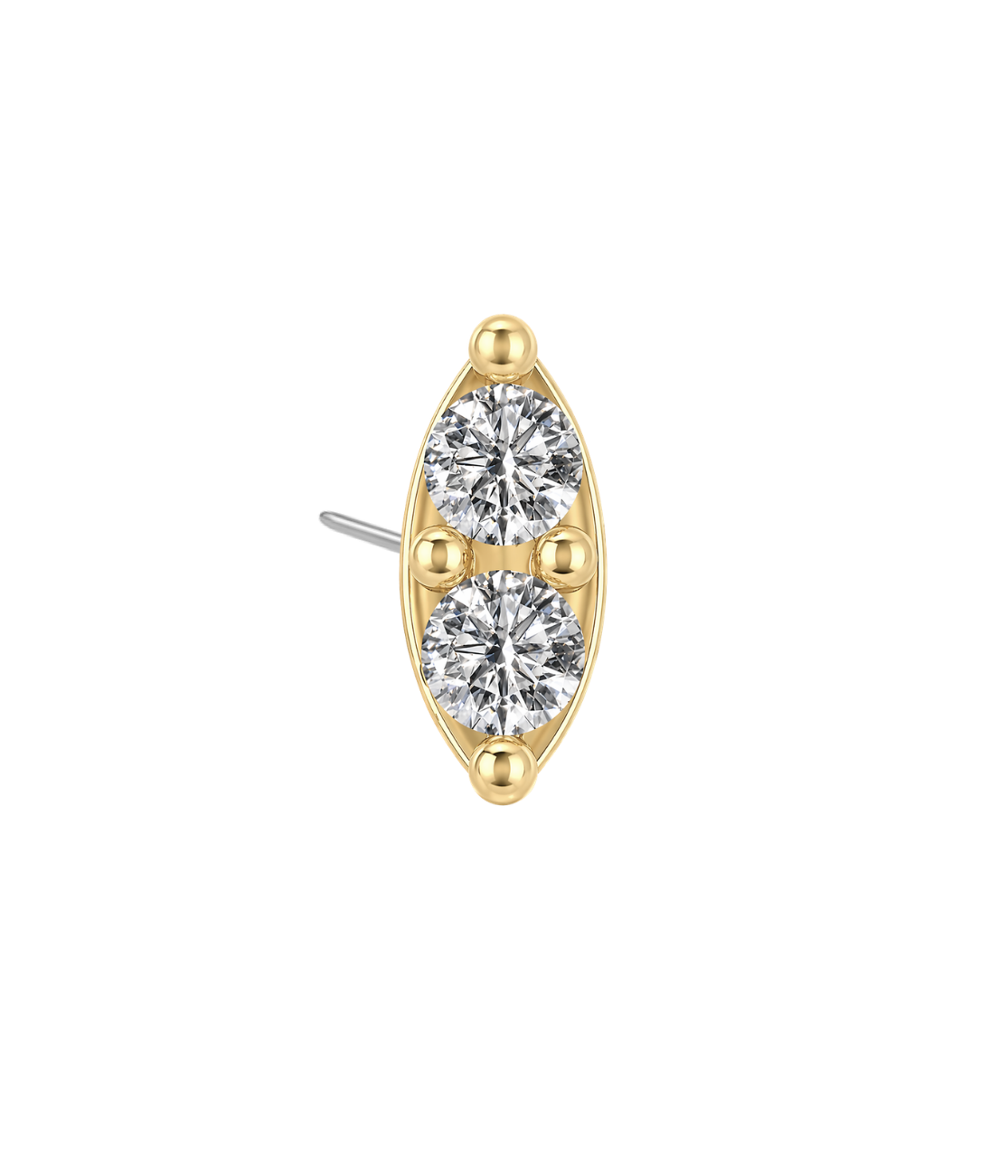 Twin Marquise Threadless End