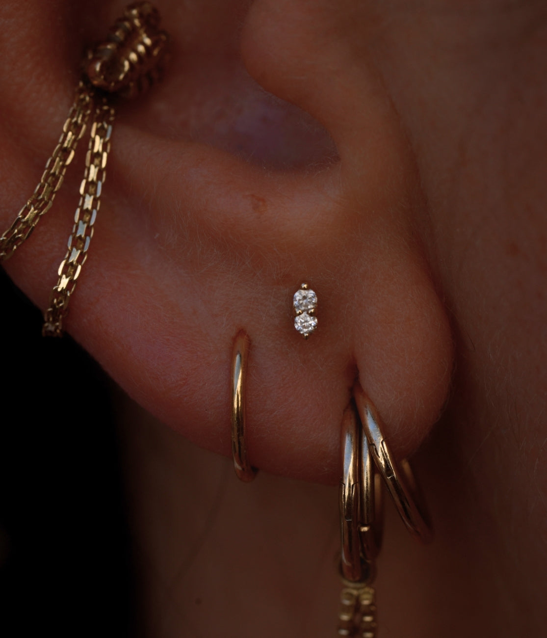 Twin Marquise Threadless End
