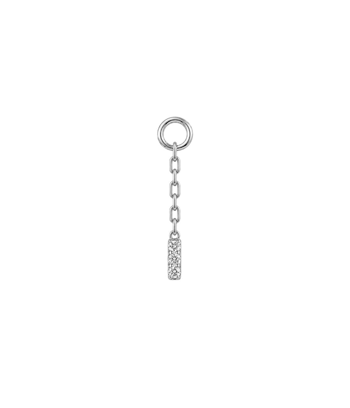 The Bar Pave Pendant White